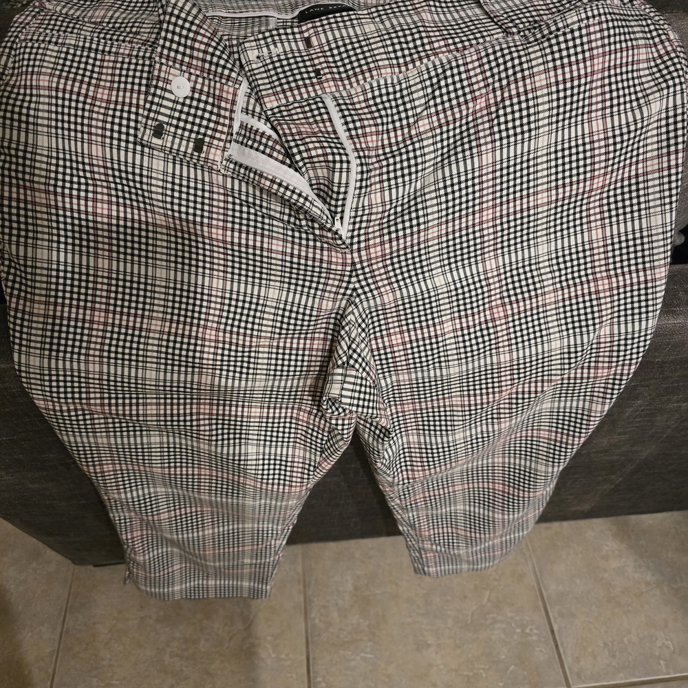 Plaid Capris with Pink and Black Pattern